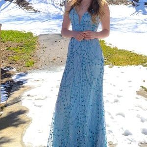 -SOLD- Sky-Blue Prom Dress